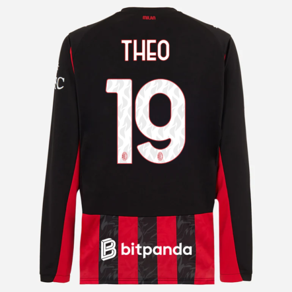 milan long sleeve home 202526 jersey – 19 theo hernández Collection | AC Milan Kits Collection | AC Milan Kits