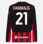 milan long sleeve home 202526 jersey – 21 samuel chukwueze Collection | AC Milan Kits Collection | AC Milan Kits