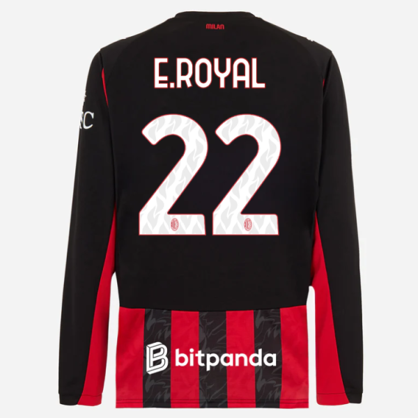 milan long sleeve home 202526 jersey – 22 emerson royal Collection | AC Milan Kits Collection | AC Milan Kits