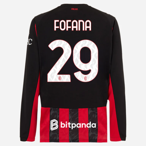 milan long sleeve home 202526 jersey – 29 youssouf fofana Collection | AC Milan Kits Collection | AC Milan Kits