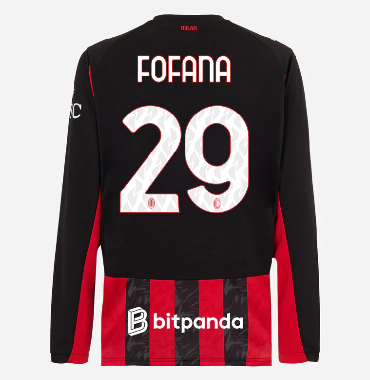 milan long sleeve home 202526 jersey – 29 youssouf fofana Collection | AC Milan Kits Collection | AC Milan Kits