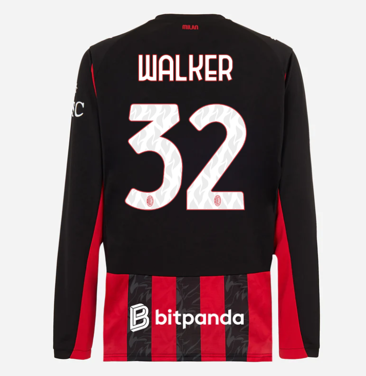 milan long sleeve home 202526 jersey – 32 kyle walker Collection | AC Milan Kits Collection | AC Milan Kits