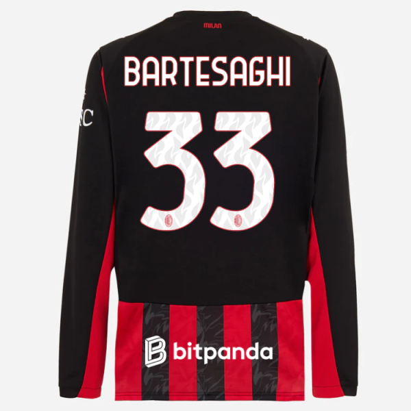 milan long sleeve home 202526 jersey – 33 davide bartesaghi Collection | AC Milan Kits Collection | AC Milan Kits