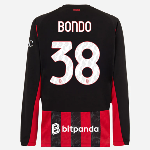 milan long sleeve home 202526 jersey – 38 warren bondo Collection | AC Milan Kits Collection | AC Milan Kits