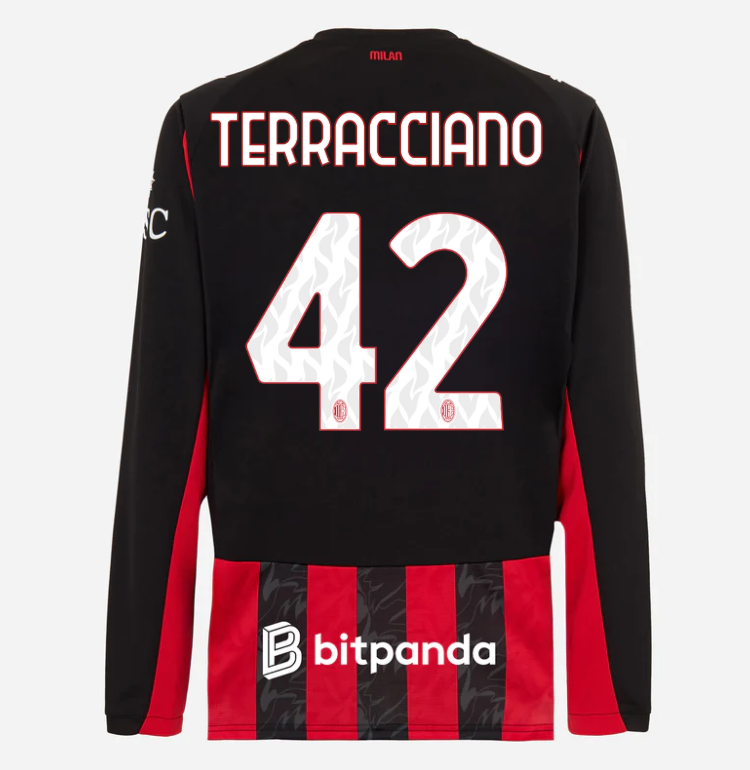 milan long sleeve home 202526 jersey – 42 filippo terracciano Collection | AC Milan Kits Collection | AC Milan Kits