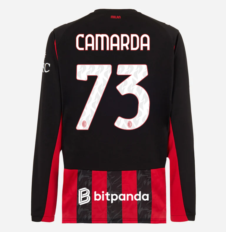milan long sleeve home 202526 jersey – 73 francesco camarda Collection | AC Milan Kits Collection | AC Milan Kits