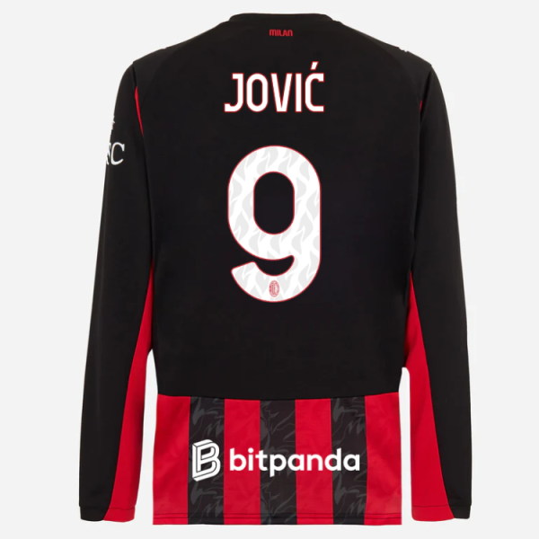 milan long sleeve home 202526 jersey – 9 luka jović Collection | AC Milan Kits Collection | AC Milan Kits