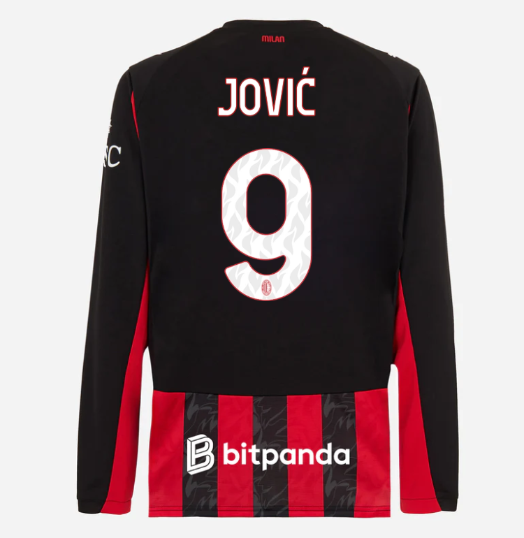 milan long sleeve home 202526 jersey – 9 luka jović Collection | AC Milan Kits Collection | AC Milan Kits