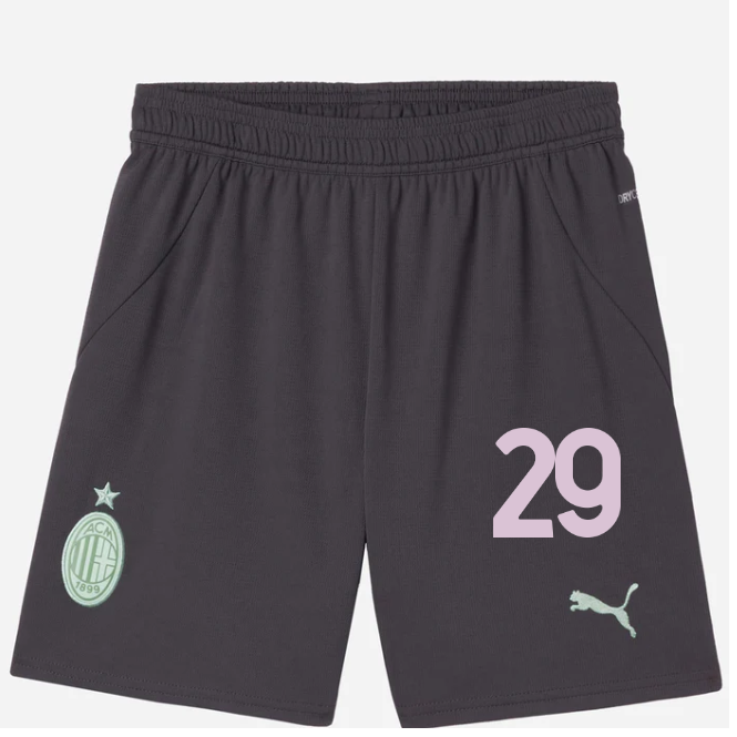 milan third 202425 kids shorts – 29 youssouf fofana Collection | AC Milan Kits Collection | AC Milan Kits