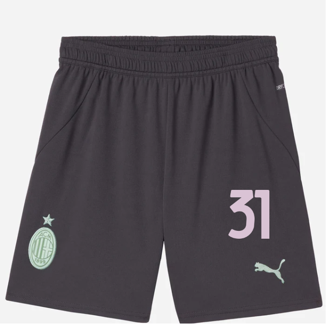 milan third 202425 kids shorts – 31 strahinja pavlović Collection | AC Milan Kits Collection | AC Milan Kits