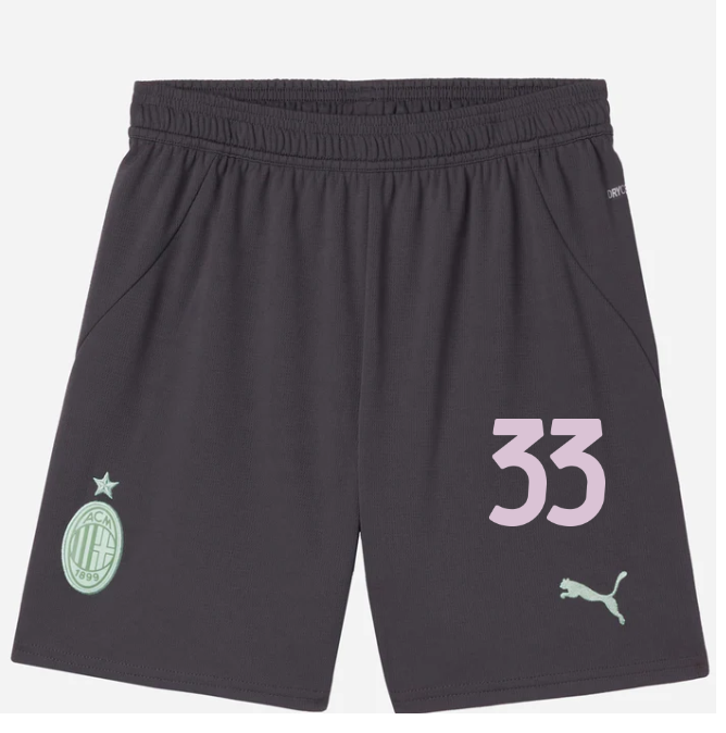 milan third 202425 kids shorts – 33 davide bartesaghi Collection | AC Milan Kits Collection | AC Milan Kits