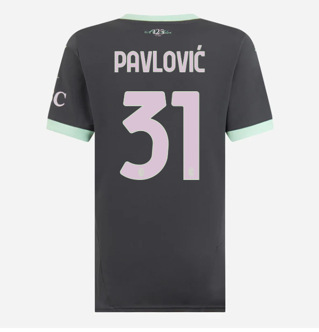 milan third 202425 woman jersey – 31 strahinja pavlović Collection | AC Milan Kits Collection | AC Milan Kits