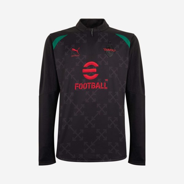 pre-match 14 zip top puma x ac milan x off-white 202425 with custom printing Collection | AC Milan Kits Collection | AC Milan Kits