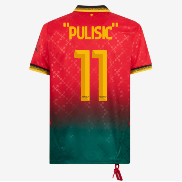 red jersey puma x ac milan x off-white 202425 – 11 christian pulisic Collection | AC Milan Kits Collection | AC Milan Kits