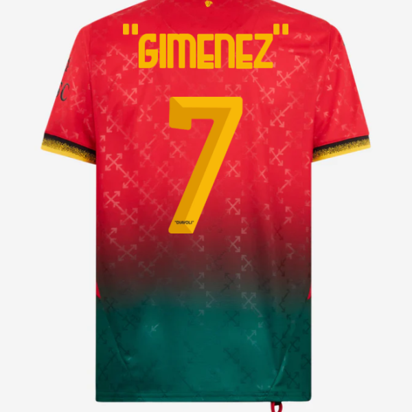 red jersey puma x ac milan x off-white 202425 – 7 santiago gimenez Collection | AC Milan Kits Collection | AC Milan Kits
