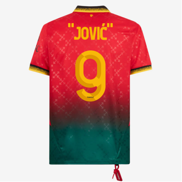red jersey puma x ac milan x off-white 202425 – 9 luka jović Collection | AC Milan Kits Collection | AC Milan Kits