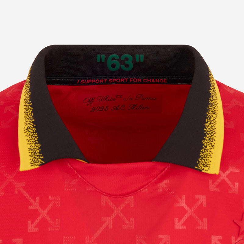 red jersey puma x ac milan x off-white 202425 with custom printing Collection | AC Milan Kits Collection | AC Milan Kits