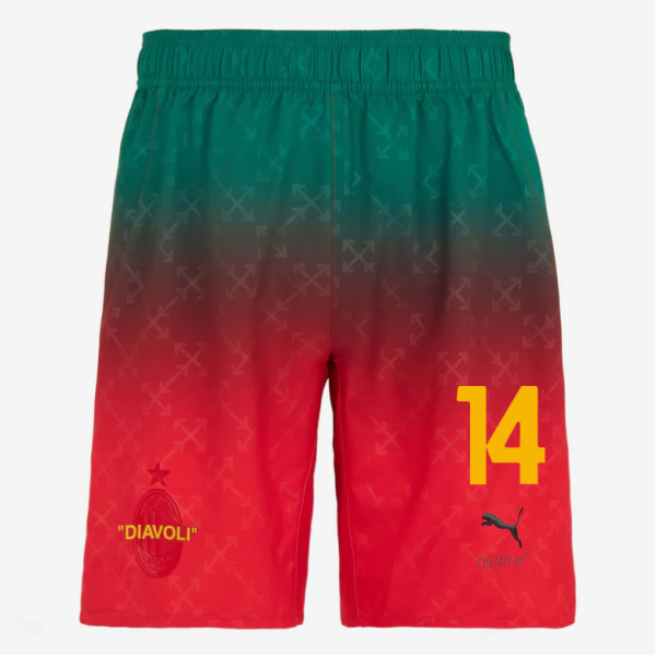 red shorts puma x ac milan x off-white 202425 – 14 tijjani reijnders Collection | AC Milan Kits Collection | AC Milan Kits