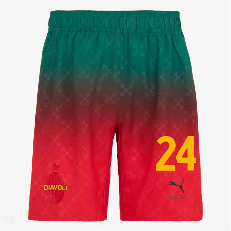 red shorts puma x ac milan x off-white 202425 – 24 alessandro florenzi Collection | AC Milan Kits Collection | AC Milan Kits