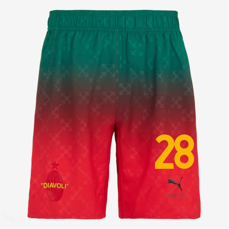 red shorts puma x ac milan x off-white 202425 – 28 malick thiaw Collection | AC Milan Kits Collection | AC Milan Kits