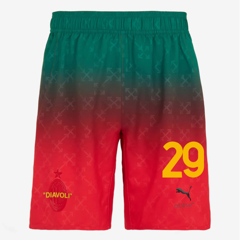 red shorts puma x ac milan x off-white 202425 – 29 youssouf fofana Collection | AC Milan Kits Collection | AC Milan Kits