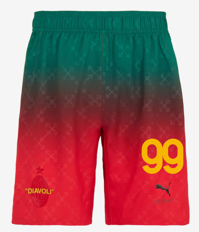 red shorts puma x ac milan x off-white 202425 – 99 riccardo sottil Collection | AC Milan Kits Collection | AC Milan Kits